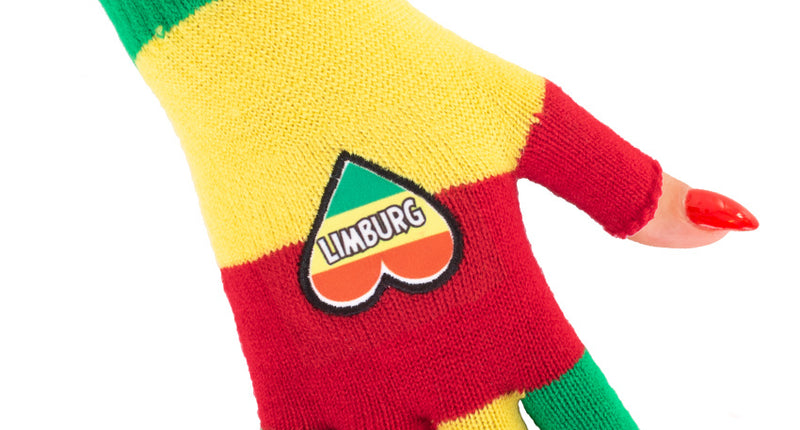 e-carnavalskleding-SYK Vingerloze handschoenen rood geel groen hart