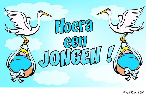 e-carnavalskleding-SYK Vlag hoera een jongen