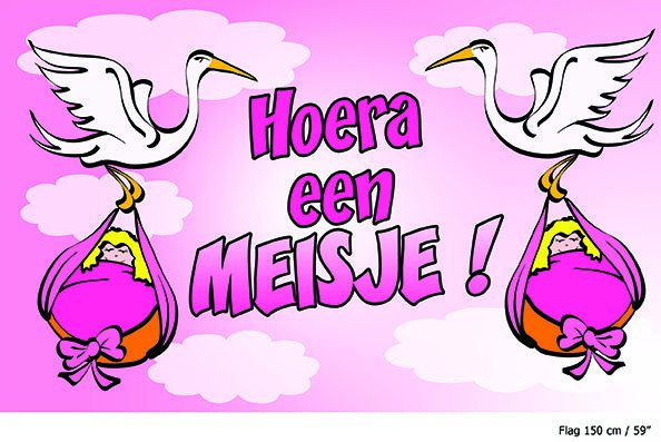 e-carnavalskleding-SYK Vlag hoera een meisje