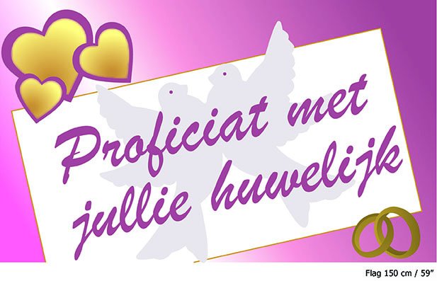 e-carnavalskleding-SYK Vlag proficiat met jullie huwelijk
