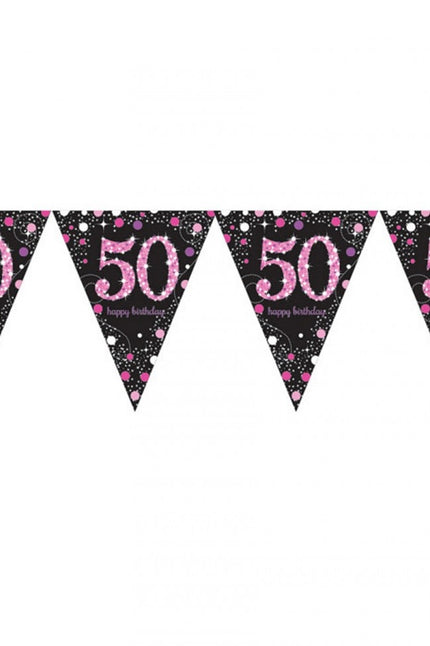 e-carnavalskleding-SYK Vlaggenlijn 50 jaar Sprankelend roze