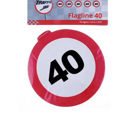 e-carnavalskleding-SYK Vlaggenlijn  verkeersbord 40 jaar