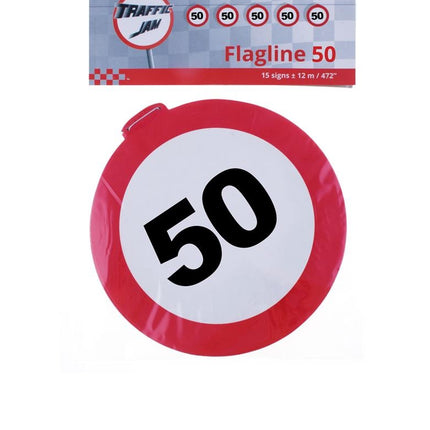 e-carnavalskleding-SYK Vlaggenlijn  verkeersbord 50 jaar