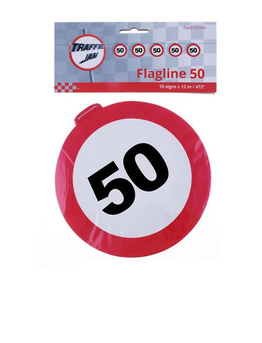 e-carnavalskleding-SYK Vlaggenlijn  verkeersbord 50 jaar