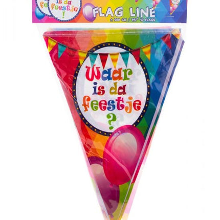 e-carnavalskleding-SYK Vlaggenlijn Waar is dat feestje/hier is dat feestje