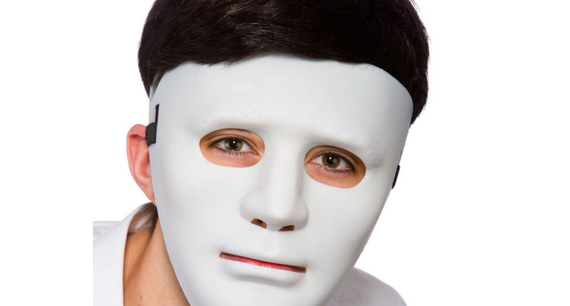 e-carnavalskleding-SYK Wit robot masker plastic