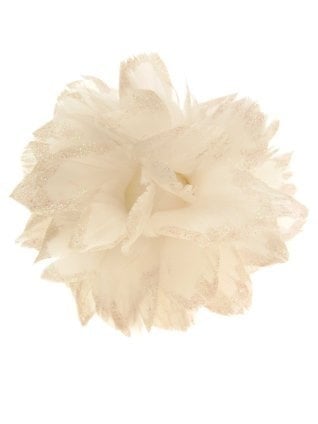 e-carnavalskleding-SYK Witte bloem decoratie glitters