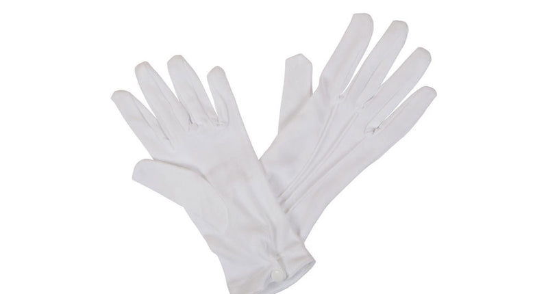 e-carnavalskleding-SYK Witte heren handschoenen met drukknoopsluiting
