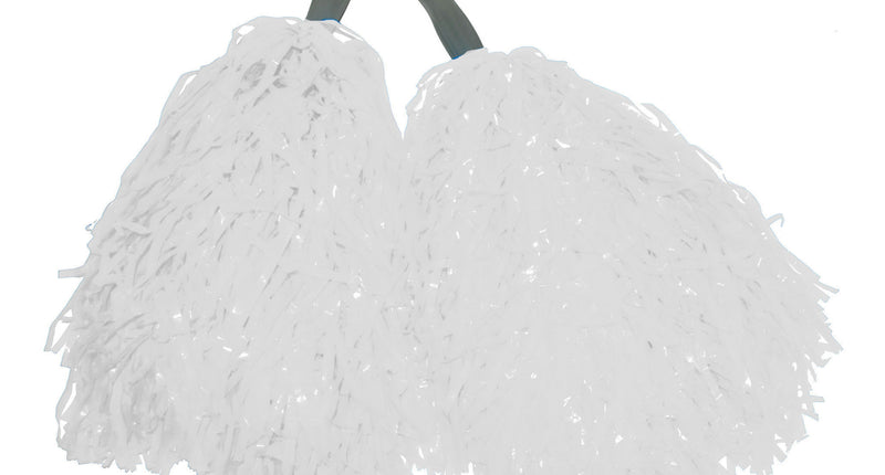 e-carnavalskleding-SYK Witte pom poms met stokje