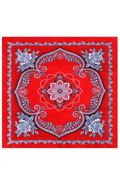 e-carnavalskleding-SYK Zakdoek waaier bloem 63 x 63 cm