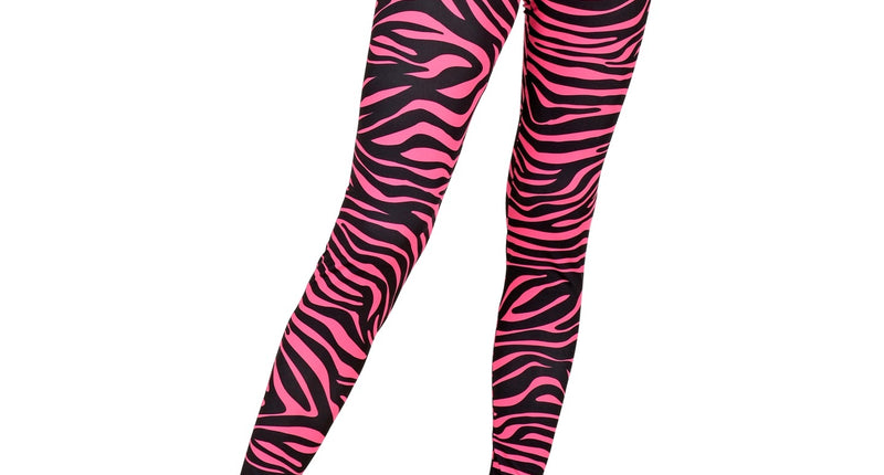 e-carnavalskleding-SYK Zebra legging disco neon roze dames