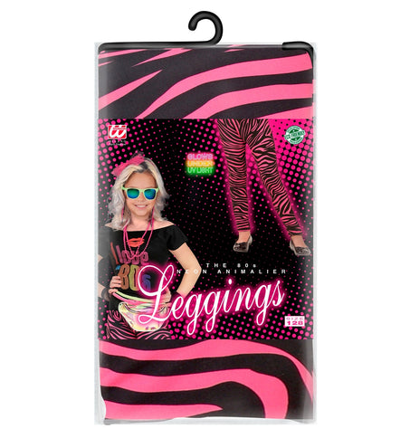 e-carnavalskleding-SYK Zebra legging disco neon roze kinderen