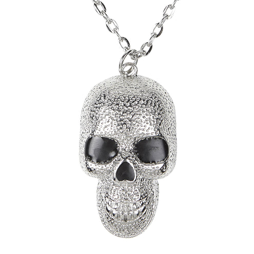 e-carnavalskleding-SYK Zilveren schedelketting