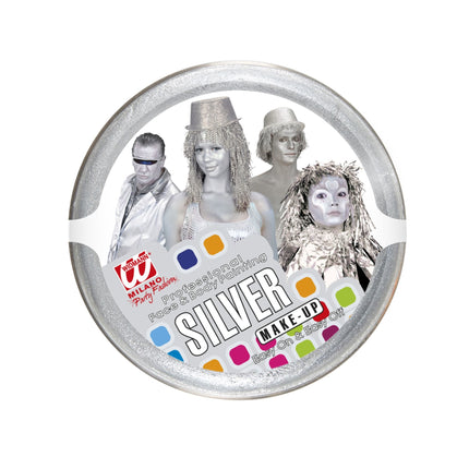e-carnavalskleding-SYK Zilveren schmink voor carnaval