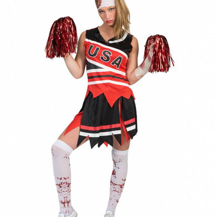 e-carnavalskleding-SYK Zombie cheerleader dames pak