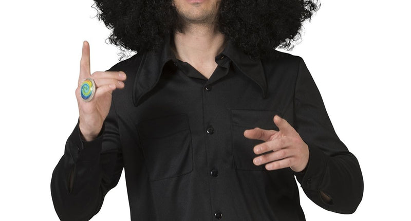 e-carnavalskleding-SYK Zwart disco hemd Johny