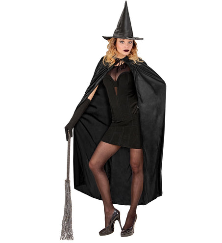 e-carnavalskleding-SYK Zwarte Cape 136Cm