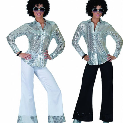 e-carnavalskleding-SYK Zwarte glitter discobroek