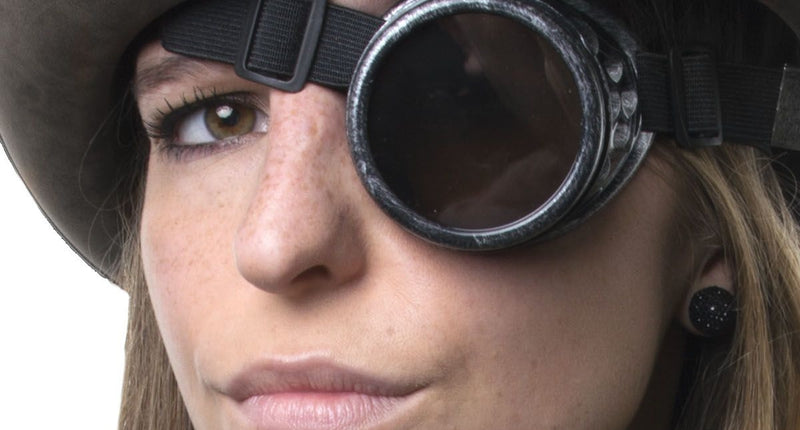 e-carnavalskleding-SYK Zwarte monocle steampunk bril