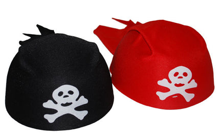 e-carnavalskleding-SYK Zwarte piratenhoed Jeff met opdruk