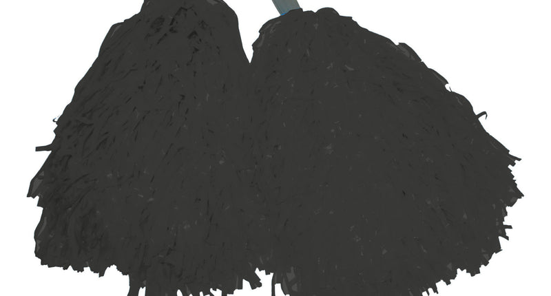 e-carnavalskleding-SYK Zwarte pom poms met stokje