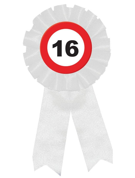 Funny Fashion 16e verjaardag party rozet verkeersbord