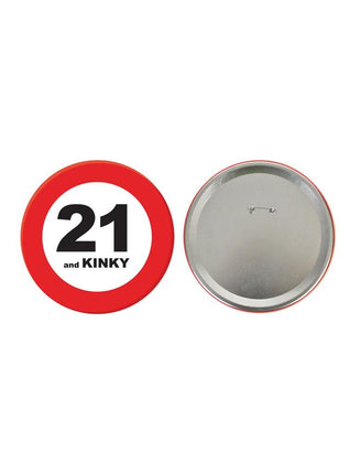 Funny Fashion 21e verjaardag button als verkeersbord