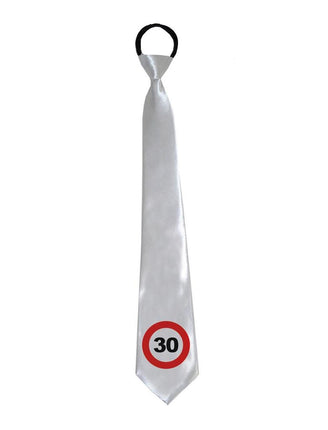 Funny Fashion 30 jaar stropdas met verkeersbord