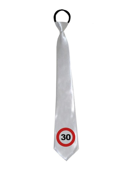 Funny Fashion 30 jaar stropdas met verkeersbord