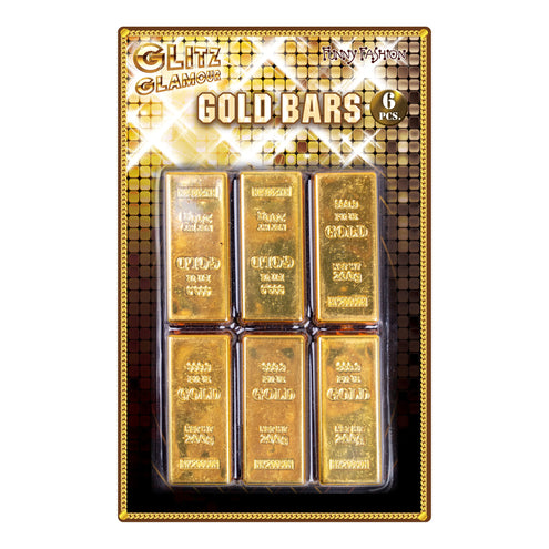 Funny Fashion 6 nep goudstaven 6 cm