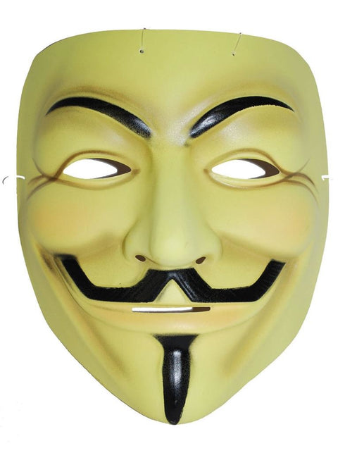 Funny Fashion Anonymous masker met snor in geel