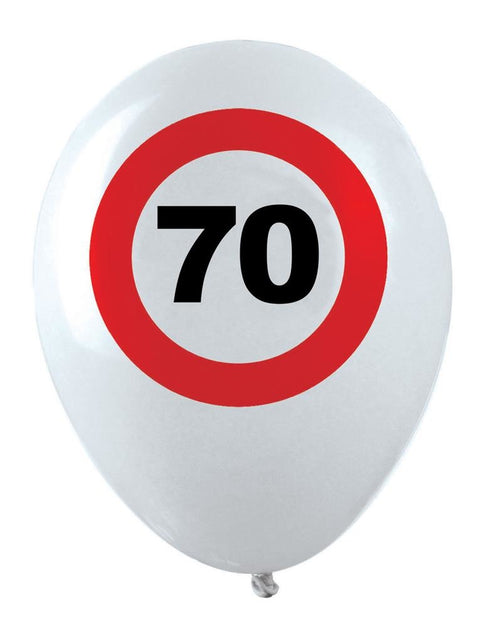 Funny Fashion Ballonnen verkeersbord 70 jaar
