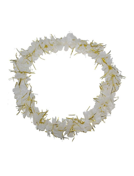 Funny Fashion Bloemen krans Luau met gouden tinsel