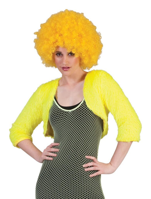 Funny Fashion Bolero geel fuzzy voor dames