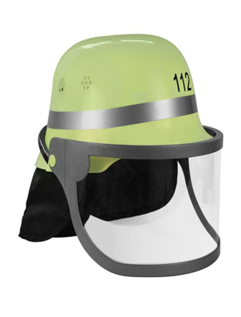 Funny Fashion Brandweerhelm geel met klep volwassenen