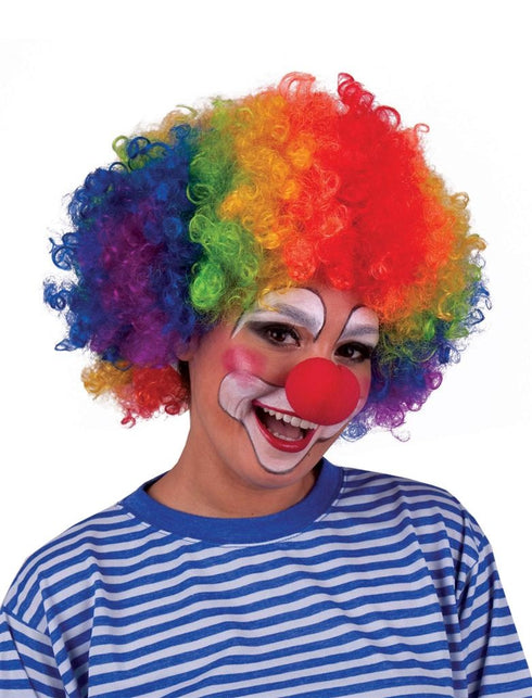 Funny Fashion Clownspruik Sara regenboogkleuren