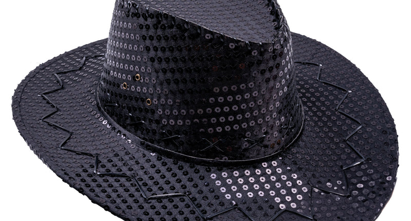 Funny Fashion Cowboyhoed pailletten zwart