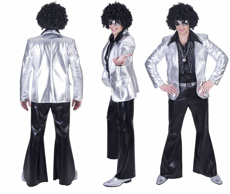Funny Fashion Disco Fever jas zilver heren