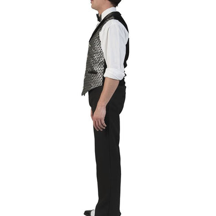 Funny Fashion Disco Gilet Herman zilver heren