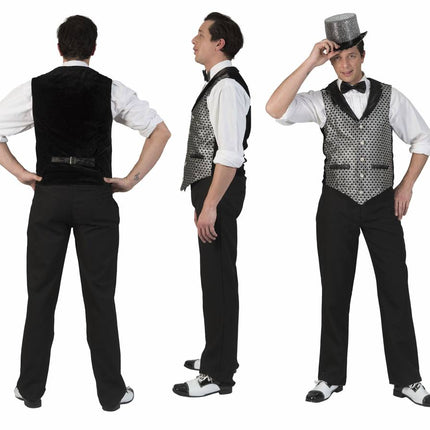 Funny Fashion Disco Gilet Herman zilver heren