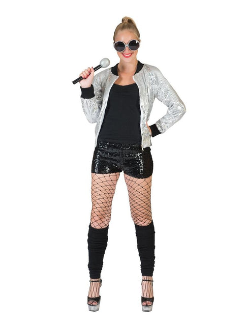 Funny Fashion Disco glitter korte broek zwart
