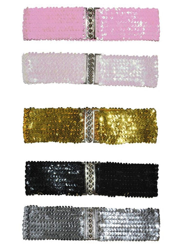 Funny Fashion Disco riemen met pailletten elastisch
