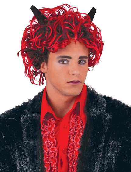 Funny Fashion Duivel pruik Flame volwassenen
