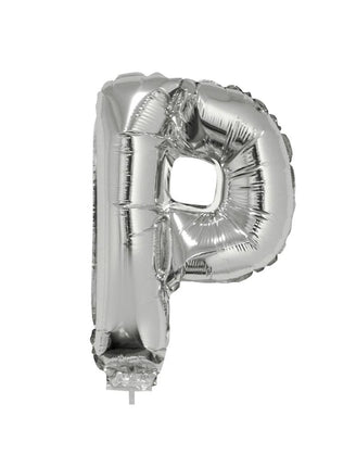 Funny Fashion Folie ballon letter P Zilver