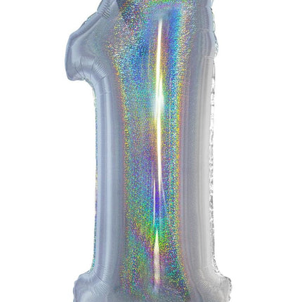 Funny Fashion Folieballon 102 cm glitter zilver