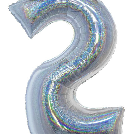 Funny Fashion Folieballon 102 cm glitter zilver