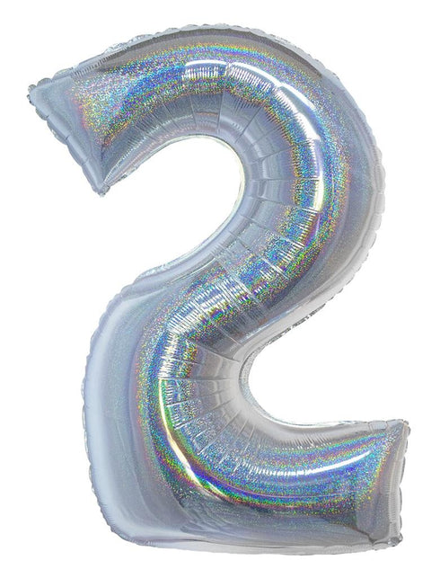 Funny Fashion Folieballon 102 cm glitter zilver