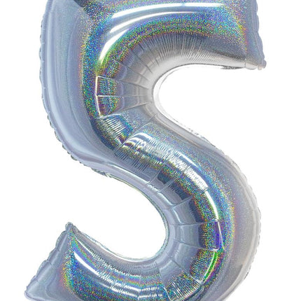 Funny Fashion Folieballon 102 cm glitter zilver