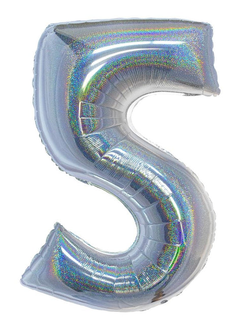 Funny Fashion Folieballon 102 cm glitter zilver