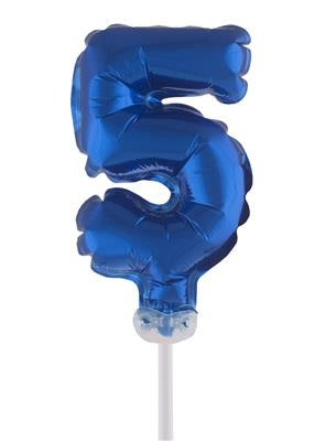 Funny Fashion Folieballon 13 cm op stokje blauw